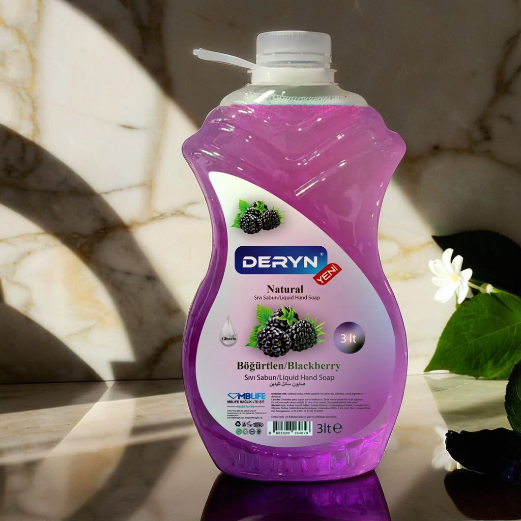Böğürtlenli sıvı sabun 3 lt - Günlük kullanıma uygun, yoğun kıvam.