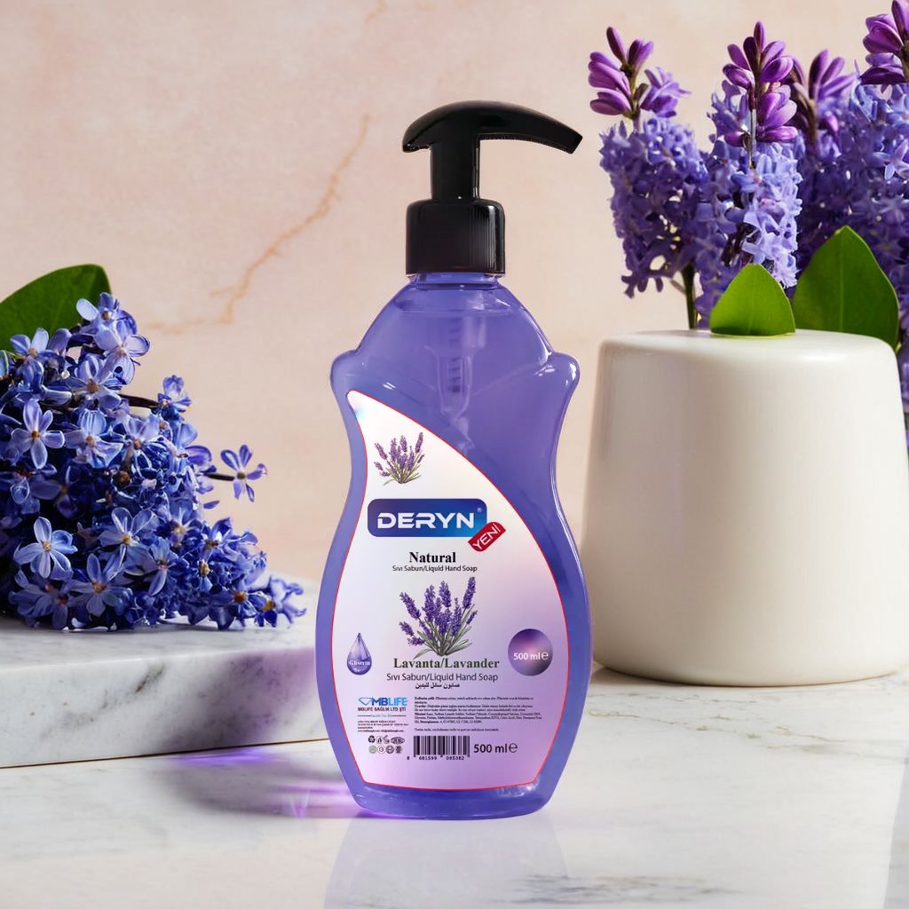 Deryn Lavanta Kokulu Sıvı El Sabunu 500 ml - doğal, rahatlatıcı ve cilt dostu lavanta esanslı sabun