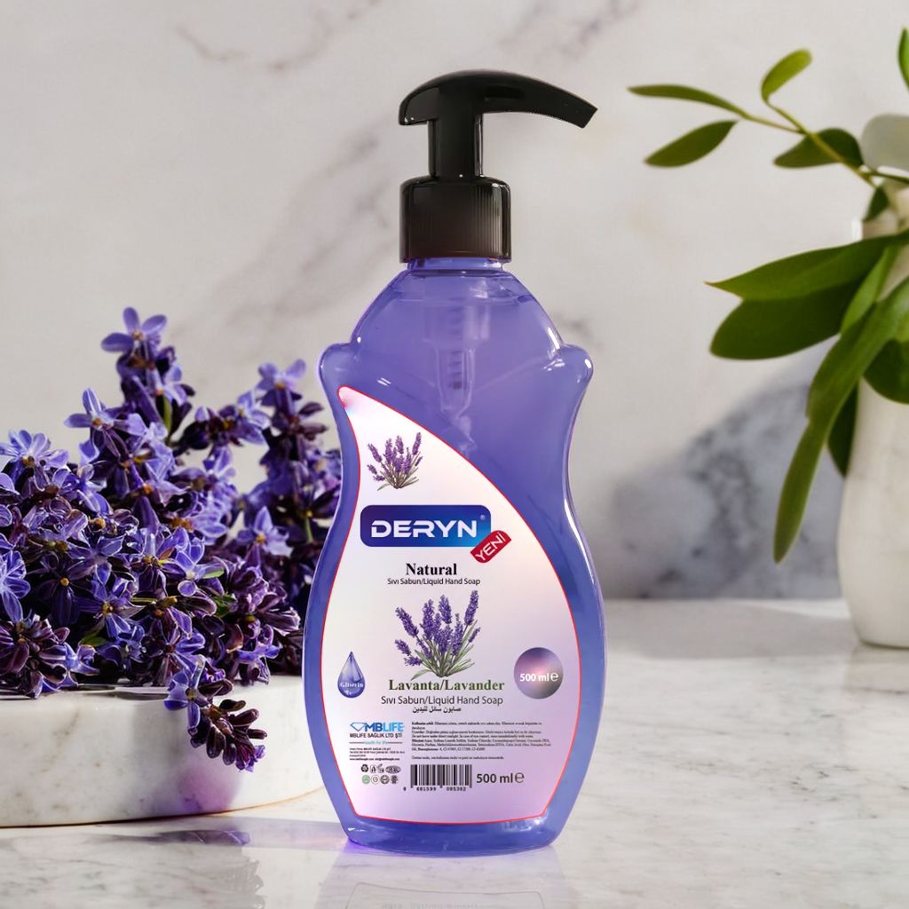 500 ml Deryn lavanta esanslı sıvı sabun - günlük kullanım için doğal bakım