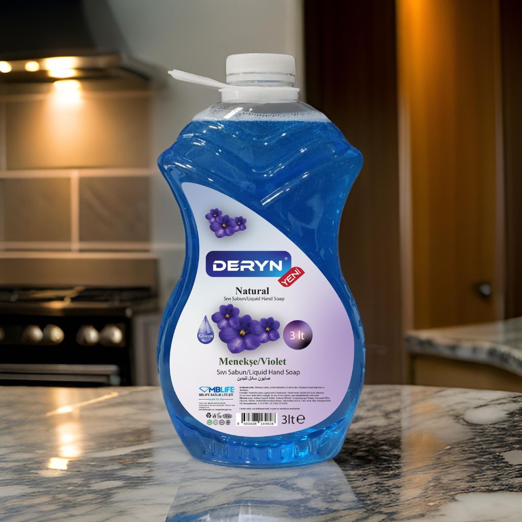 Deryn Menekşe Kokulu Sıvı El Sabunu 3 lt - Ekonomik ve Ferahlatıcı Menekşe Aroması