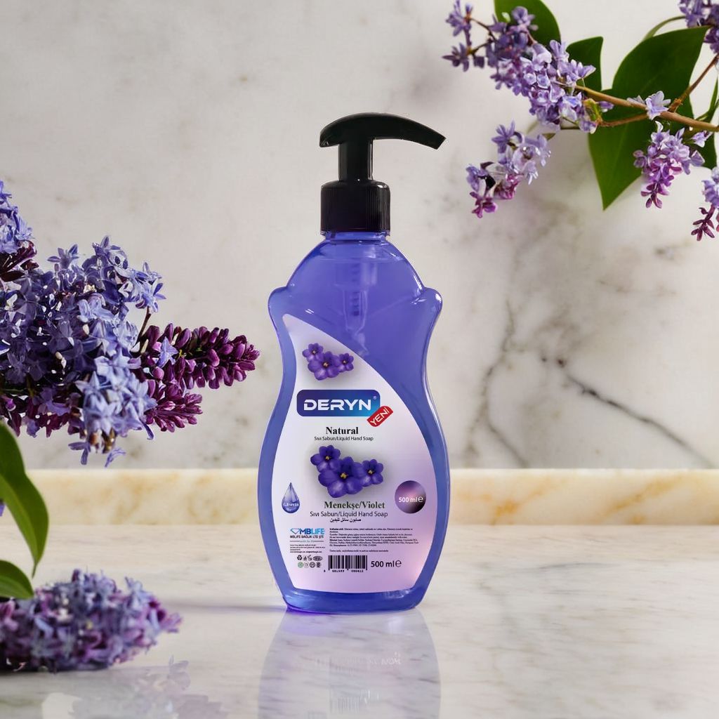 Deryn Menekşe Kokulu Sıvı El Sabunu 500 ml - Doğal ve Çiçeksi Menekşe Kokusu