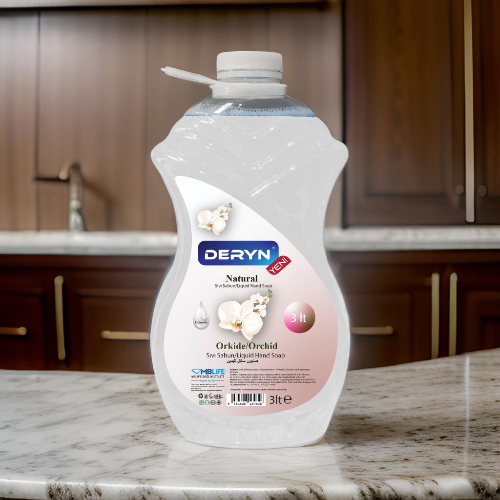 Deryn Orkide Kokulu 3 lt Sıvı El Sabunu - Ekonomik Büyük Boy ve Çiçeksi Koku