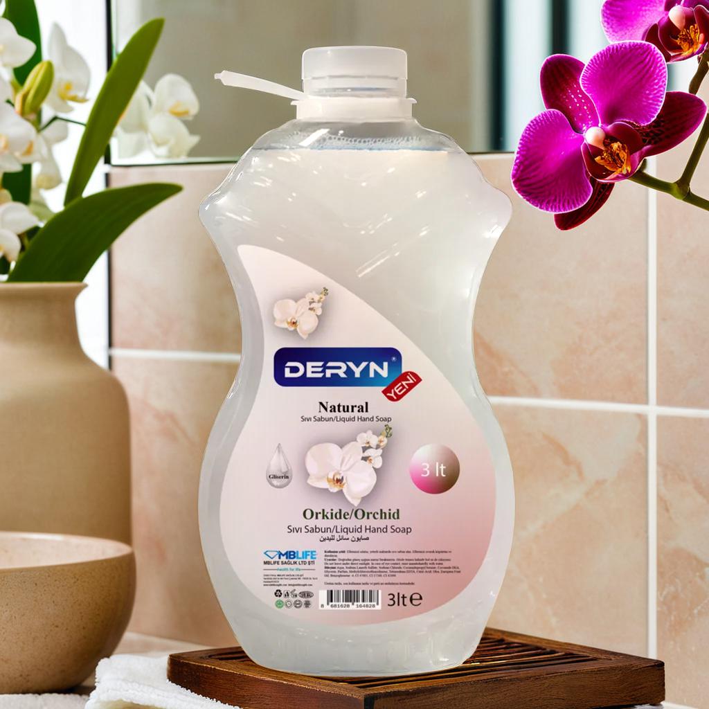 Deryn 3 lt Orkide Kokulu Sıvı Sabun - Cilt Dostu ve Kalıcı Yumuşaklık