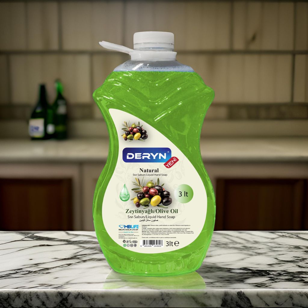 Deryn Zeytinyağlı 3 lt Sıvı El Sabunu - Büyük Boy Besleyici Zeytinyağı Sabun