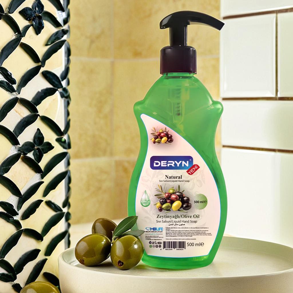 Deryn Zeytinyağlı Sıvı El Sabunu 500 ml - Cilt Dostu ve Besleyici Formül